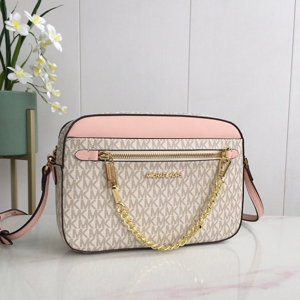 Michael Kors Jet Set Vanilla Blush Zip Crossbody Bag - Picture 2 of 8